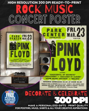 Pink Floyd 4 Music Rock Concert Poster Wall Art