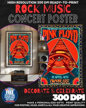 Pink Floyd 5 Music Rock Concert Poster Wall Art
