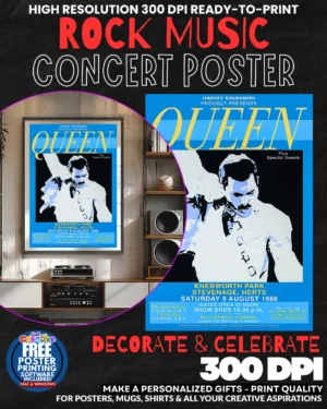 Queen 2 Music Rock Concert Poster Wall Art