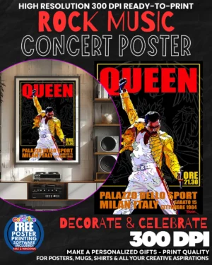 Queen Italy Music Rock Concert Poster Wall Art