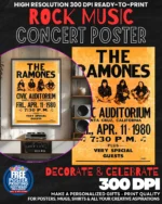 Ramones 1 Music Rock Concert Poster Wall Art