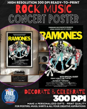 Ramones 3 Music Rock Concert Poster Wall Art