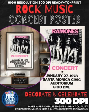 Ramones 4 Music Rock Concert Poster Wall Art