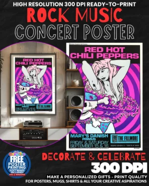Red Hot Chili Peppers 4 Music Rock Concert Poster Wall Art
