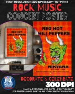 Red Hot Chili Peppers Nirvana Pearl Jam Music Rock Concert Poster Wall Art