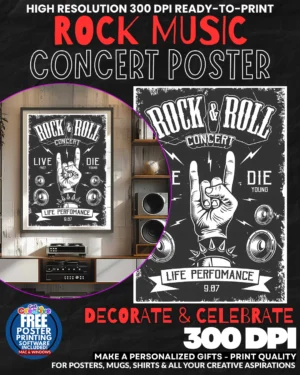 Rock N Roll Music Rock Concert Poster Wall Art