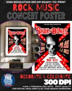 Shak N Bones 1 Music Rock Concert Poster Wall Art