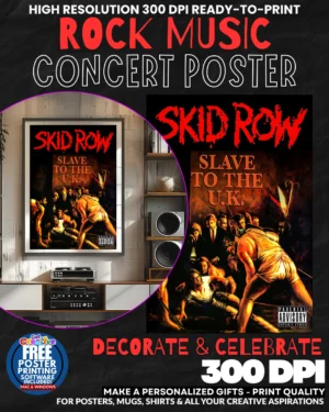 Skid Row 1 Music Rock Concert Poster Wall Art
