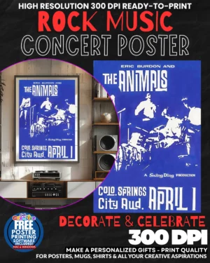 The Animals 1 Music Rock Concert Poster Wall Art