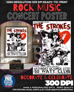 The Strokes 1 Music Rock Concert Poster Wall Art