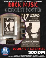 U2 2 Music Rock Concert Poster Wall Art