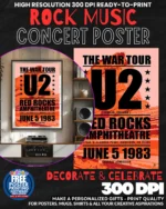 U2 4 Music Rock Concert Poster Wall Art