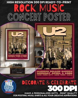 U2 6 Music Rock Concert Poster Wall Art