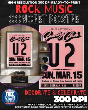 U2 8 Music Rock Concert Poster Wall Art