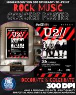 U2   1 Music Rock Concert Poster Wall Art
