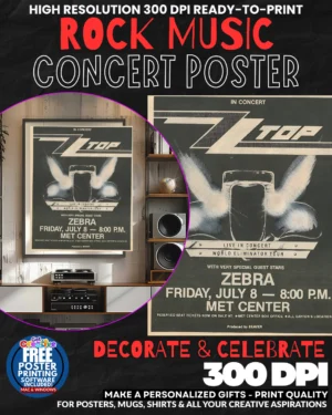 Zz Top 2 Music Rock Concert Poster Wall Art