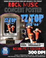 Zz Top 3 Music Rock Concert Poster Wall Art