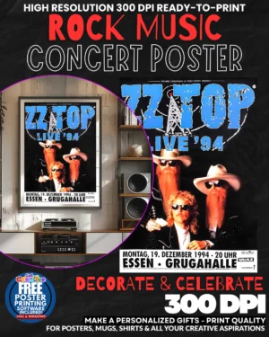 Zz Top 3 Music Rock Concert Poster Wall Art