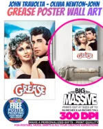 Grease Poster Wall Art - John Travolta & Olivia Newton-John