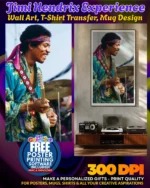 Jimi Hendrix Experience Wall Art Transfer Poster Pinup