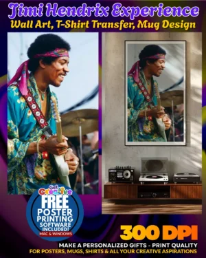Jimi Hendrix Experience Wall Art Transfer Poster Pinup