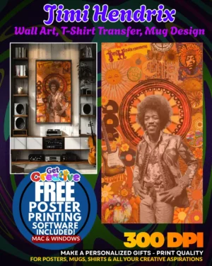 Jimi Hendrix Wall Art Transfers Poster Pinup