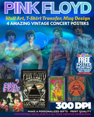 Pink Floyd - 4 Amazing Vintage Concert Posters