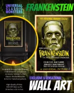 Universal Monsters Frankenstein - Classic Horror Movie Poster Art