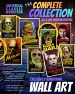 Universal Monsters - The Complete Set Of All 8 Classive Movie Art Posters