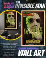 Universal Monsters The Invisible Man - Classic Horror Movie Poster Art