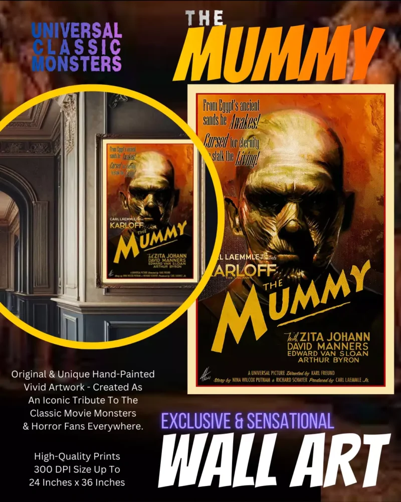 Universal Monsters The Mummy – Classic Horror Movie Poster Art ...